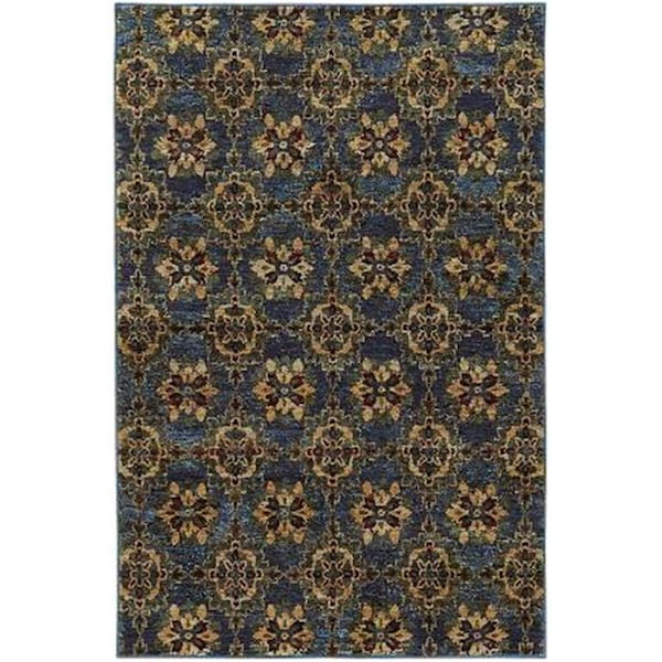 Oriental Weavers 2 x 12 ft. 6 in. Andorra Area Rug, Blue and Gold A6883C076365ST - main